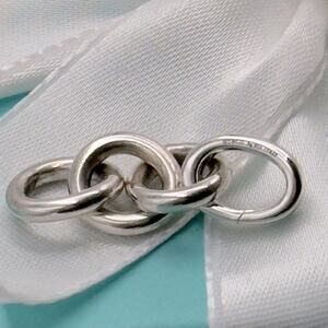 Tiffany & Co. Extension Links & Oval Jump Clasping Ring Sterling Silver Italy